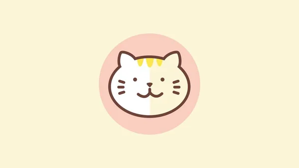 Beige Soft Brown Wallpaper Phone Cat Cute Illustration Minimalis Desktop — стокове фото