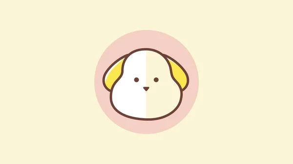 Beige Soft Brown Wallpaper Phone Dog Cute Illustration Minimalis Desktop — стокове фото