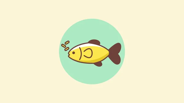 Beige Soft Brown Wallpaper Phone Fish Illustration Minimalis Desktop Wallpaper — 스톡 사진
