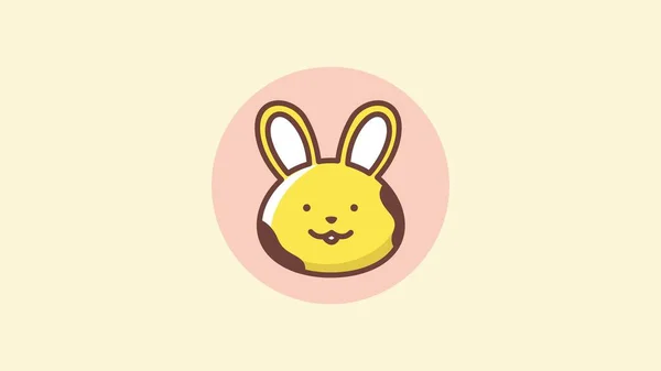 Beige Soft Brown Wallpaper Phone Rabbit Cute Illustration Minimalis Desktop — Stockfoto