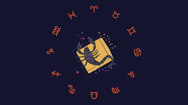 Black Orange Scorpio Astrology Desktop Wallpaper — Foto Stock