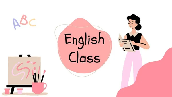 Presentación Educativa Clase Inglés Elegante Profesional —  Fotos de Stock