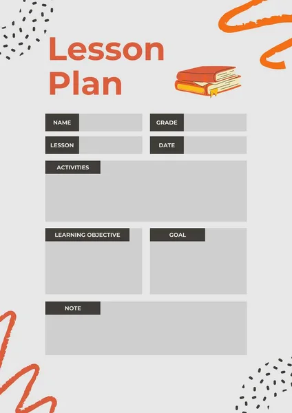 Grey Minimalist Lesson Plan Planner