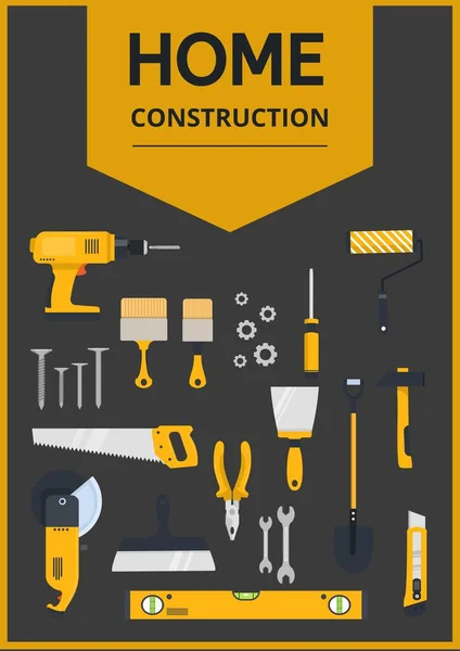 Home Construction Illustration Poster