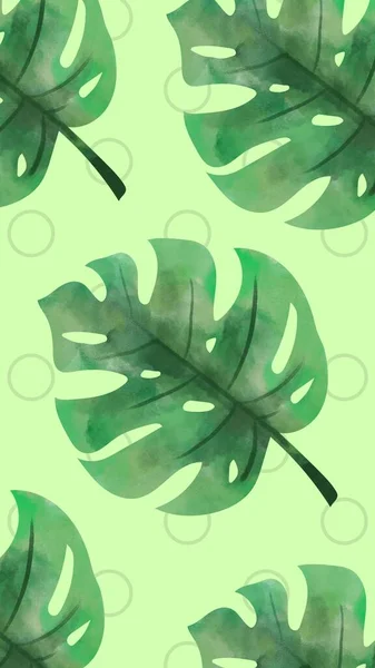 Leaf Object  Watercolor Phone Wallpaper