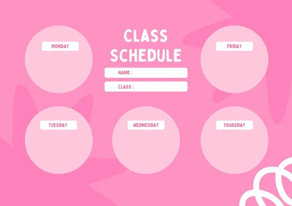 Pink Creative Abstract Class Schedule