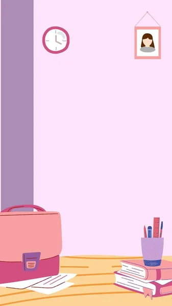 Рожевий Милий Дівчина Кімната Flipgrid Фон — стокове фото