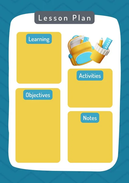 stock image Teal And Yellow 3D Lesson Plan