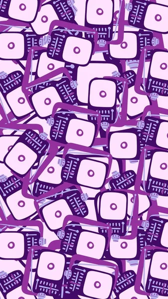 Violet Creative Doodle Neon Phone Wallpaper — 图库照片