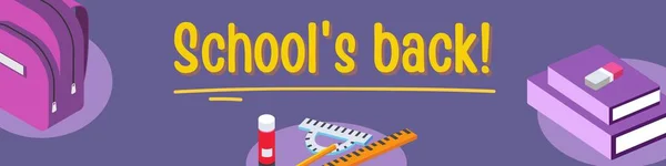 Yellow & Purple School\'s Back Classroom Header