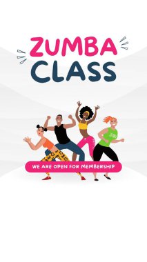Beyaz Pembe Temiz Oyuncu Zumba Sınıfı Açık Üyelik Instagram Öyküsü
