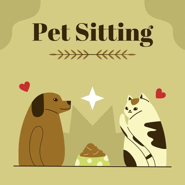 Groene Minimalistische Pet Sitting Instagram Post — Stockfoto