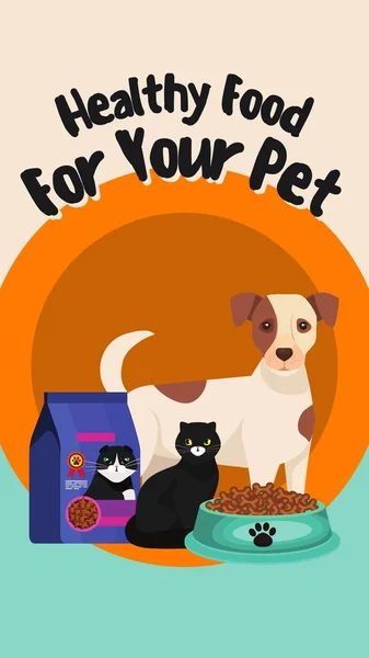 Orange Brown Creative Illustration Food Pets Product Promotion Instagram Story — Stock Photo, Image