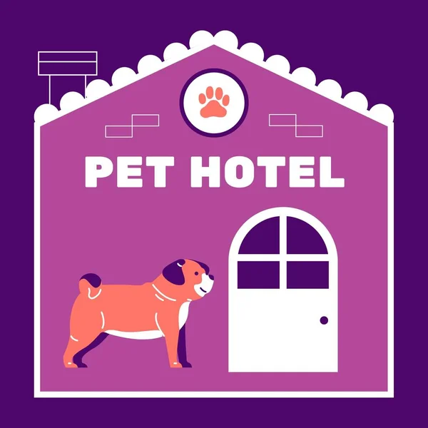 Purpurowy Pet Hotel Instagram Post — Zdjęcie stockowe