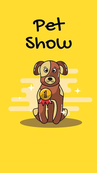 黄色摘要宠物秀宣布安装故事 — 图库照片