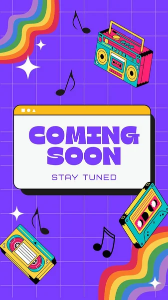 Colorful Retro Music Coming Soon Music Store Instagram Story