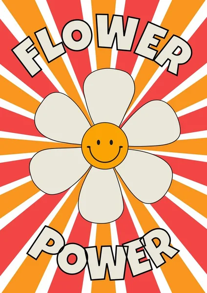 Flower Power Retro Poster