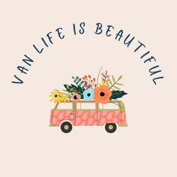 Van Life is Beautiful Retro Instagram Post