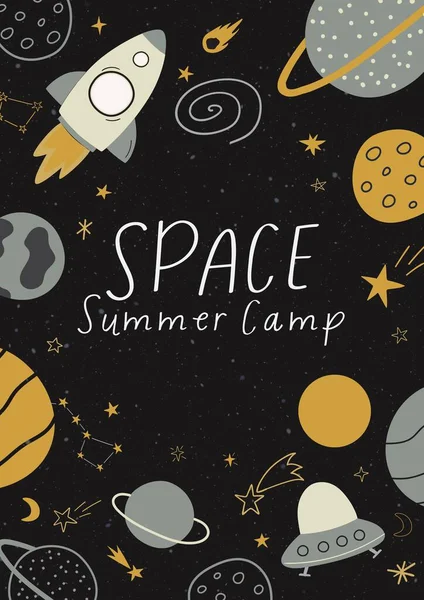Black Yellow Space Science Kids Summer Camp