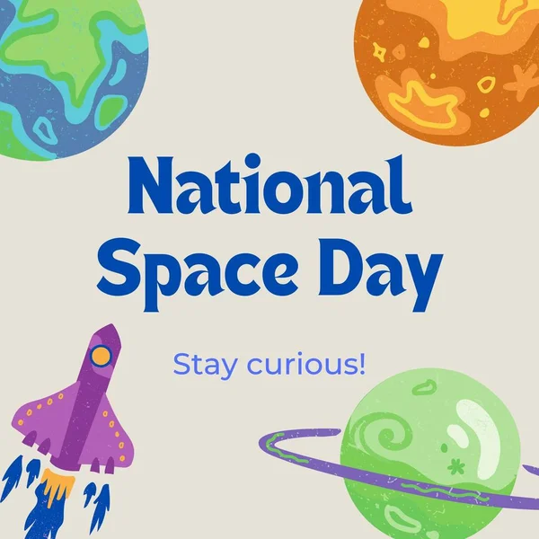 National Space Day art graphic design