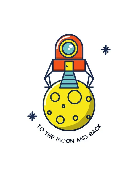White Moon Space Cute Shirt Szablon Dla Dzieci — Zdjęcie stockowe