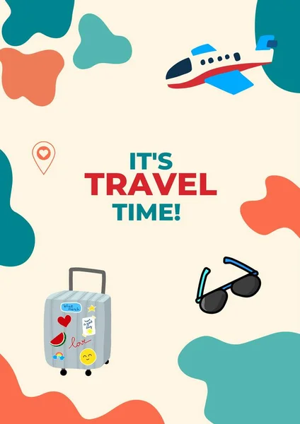 Cream Modern Travel Poster — Stock Photo, Image