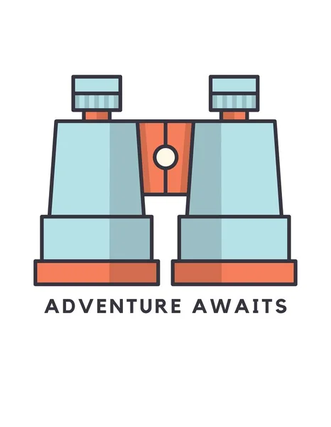 Illustrated Binocular Travel Adventure Illustration Shirt — Stockfoto