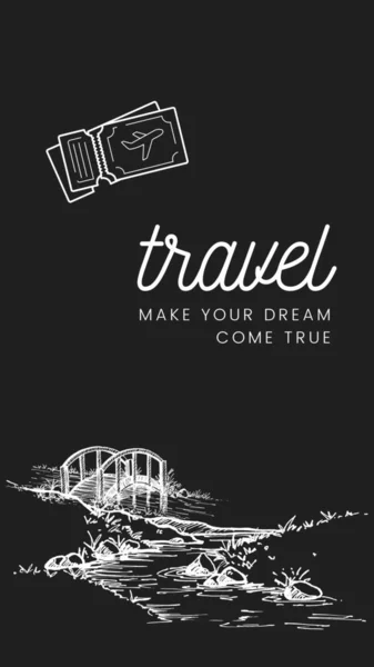 Ilustrace Cestování Make Your Dream Come True Facebook Story — Stock fotografie