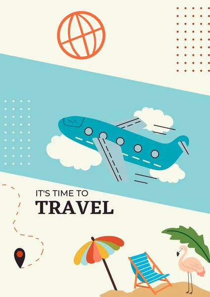 Time Travel White Blue Flyer — Stock Photo, Image