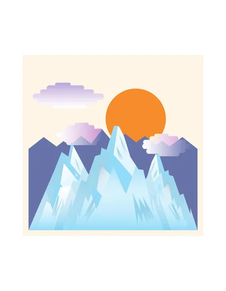 Mountain Glaciers Travel Adventure Illustration Camiseta — Foto de Stock
