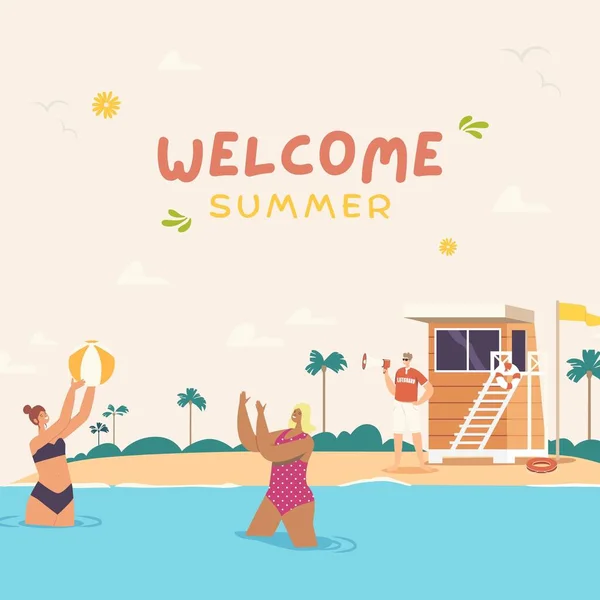 Neutral Illustrative Hello Summer Instagram Post —  Fotos de Stock