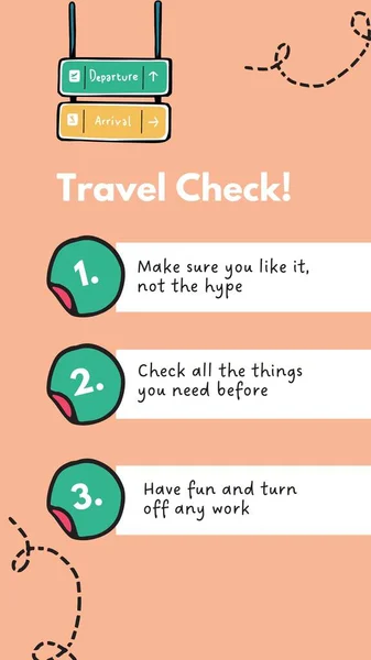 Orange Travel Checklist Uzdrawianie Instagram Historia — Zdjęcie stockowe