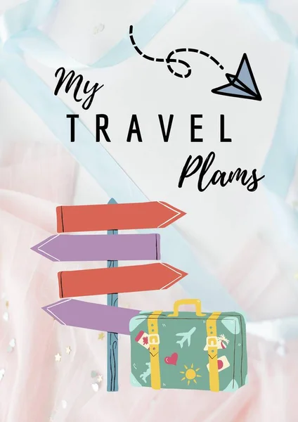 Planejador Itinerário Pastel Edição Viagem — Fotografia de Stock