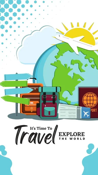 Travel Instagram Story Art Graphic Design — Foto Stock