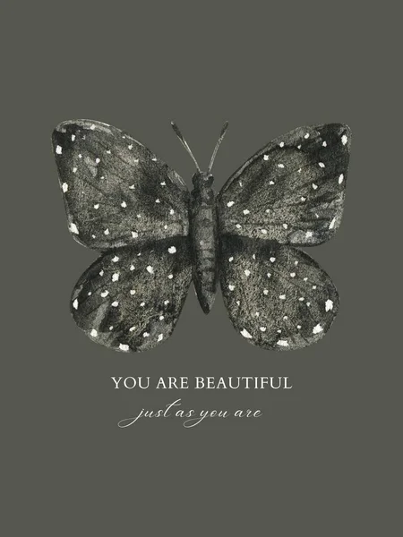 Minimal vintage butterfly inspiring quote poster