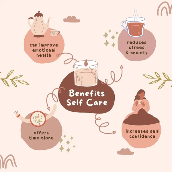 Beneficios Beige Self Care Instagram Post —  Fotos de Stock