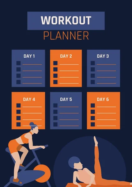 Blue Orange Daily Workout Planner — Zdjęcie stockowe