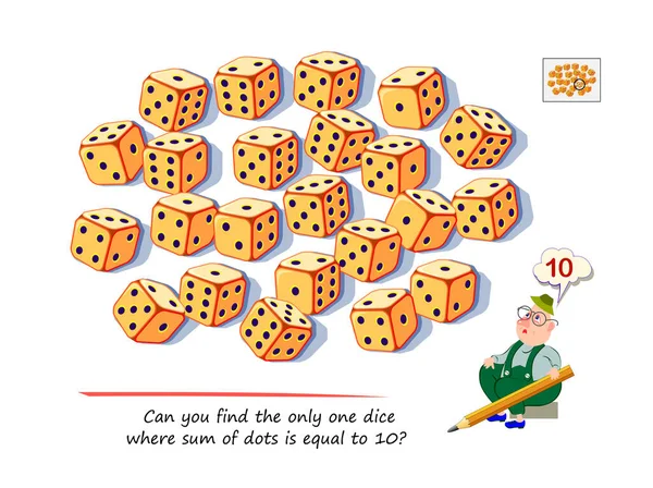Lógica Matemática Juego Puzzle Para Niños Adultos Puedes Encontrar Único — Vector de stock