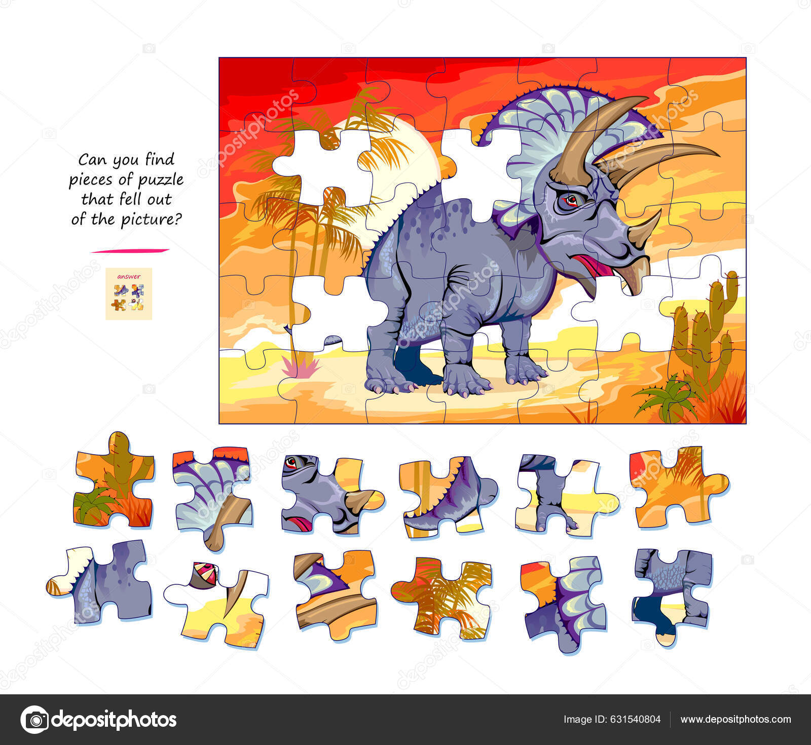 Jogo Lógica Para Crianças Adultos Encontre Peças Quebra Cabeça Que imagem  vetorial de Nataljacernecka© 594349378