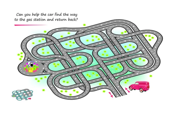 Les Meilleurs Labyrinthes Pouvez Vous Aider Voiture Trouver Chemin Station — Image vectorielle