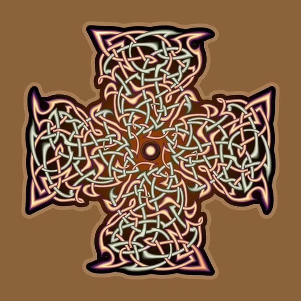 Keltisch Kruis Oud Iers Symbool Etnische Magie Teken Keltische Knoop — Stockvector