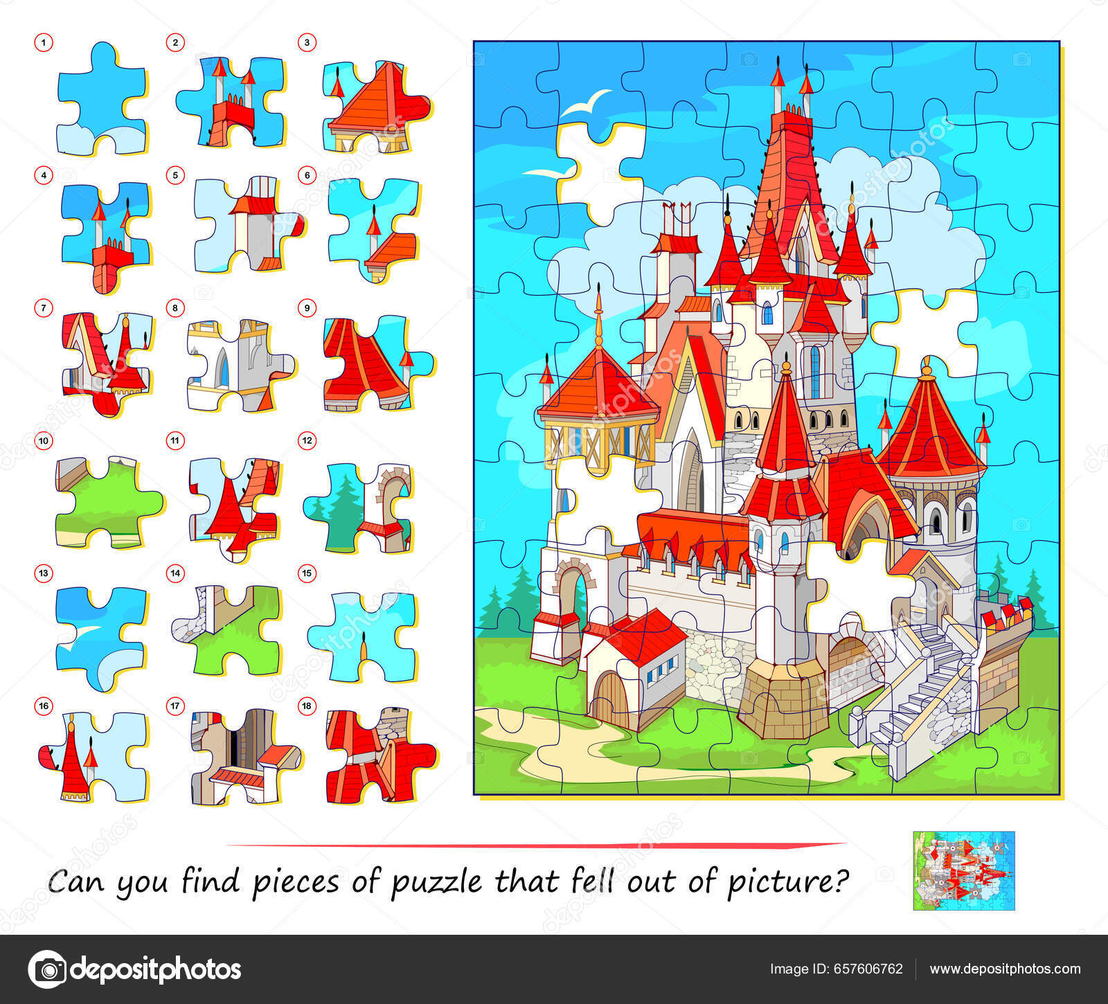 Plantilla Rompecabezas De Piezas Para NiÃ±os Juego Lógica Para