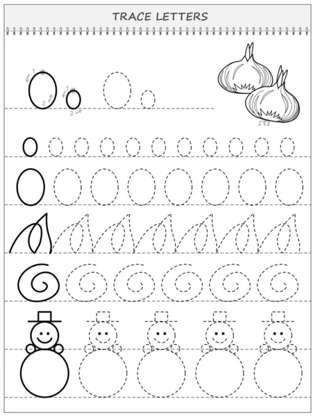 Trace la página de actividades del alfabeto para niños hoja de trabajo en  blanco y negro de práctica de letras de escritura a mano