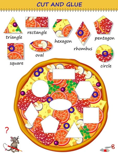 Jogo Quebra Cabeça Lógica Para Crianças Adultos Encontre Pizza Que imagem  vetorial de Nataljacernecka© 426091532
