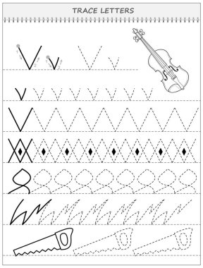 Çocuklar için eğitim sayfası. Çocuk okulu ders kitabı için siyah-beyaz çalışma kâğıdı. Yazma ve izleme becerileri geliştiriyorum. Online eğitim için çarşaf. Okula dönelim. Vektör resmi.