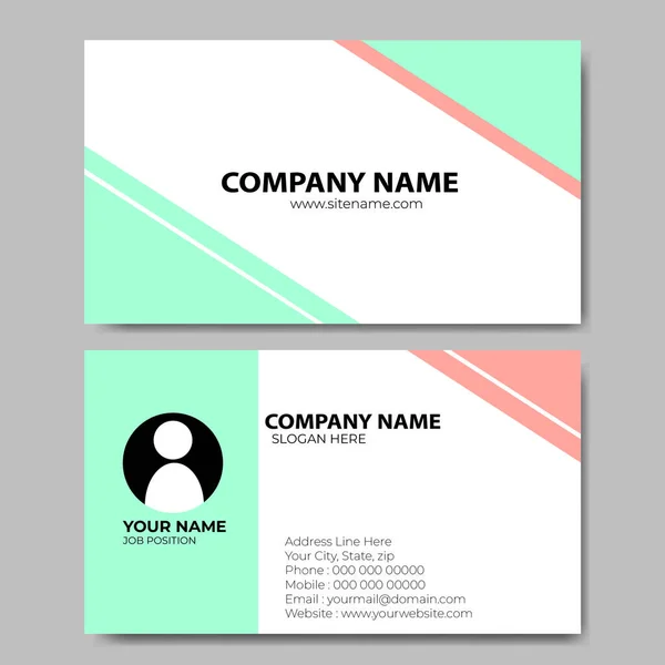 Simple Design Horizontal Business Card Business Card Bright Color Card — Διανυσματικό Αρχείο