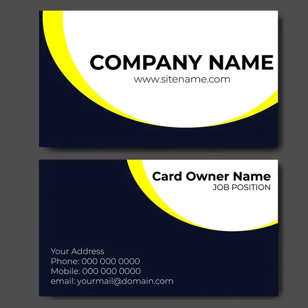 Dark Blue Modern Business Card Business Card Horizontal Layout Rectangle — Διανυσματικό Αρχείο
