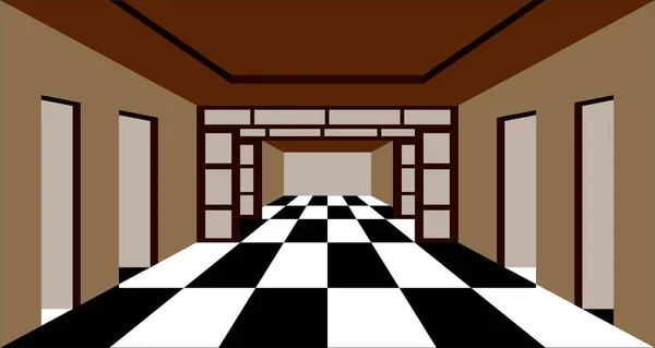 房间矢量日本风格 光学错觉3D设计 — 图库矢量图片