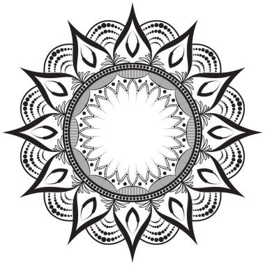 İzole edilmiş mandala desenli soyut vektör. Mandala dairesel desen. Doğu deseni, klasik dekoratif unsurlar, vektör illüstrasyonu, İslami, Arapça, Hint, Fas, İspanyolca, Türkçe, Pakistan, Çince, mistik, sehpa motifleri.