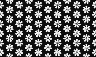 Çiçek süslemelerinin geometrik desenli Endonezya batik tasarımı. soyut çiçek desensiz desenli vektör çizimi